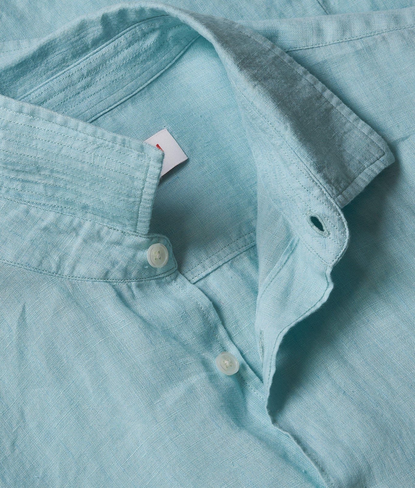 Giles Lino Tailored Fit Classic Collar Linen Shirt Woven | Light Sky Pool