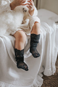 Girl | Alice Lace Socks Charcoal | Black