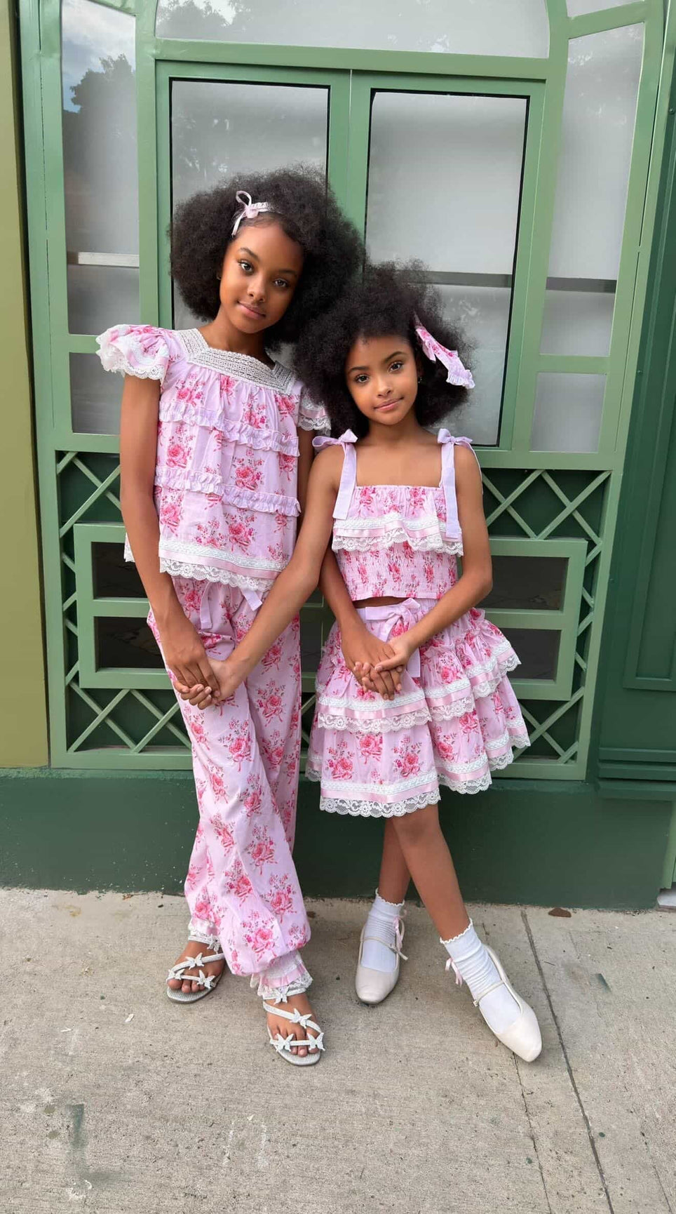 Girl | Amelia Pink Flower Print Short Sleeve Top