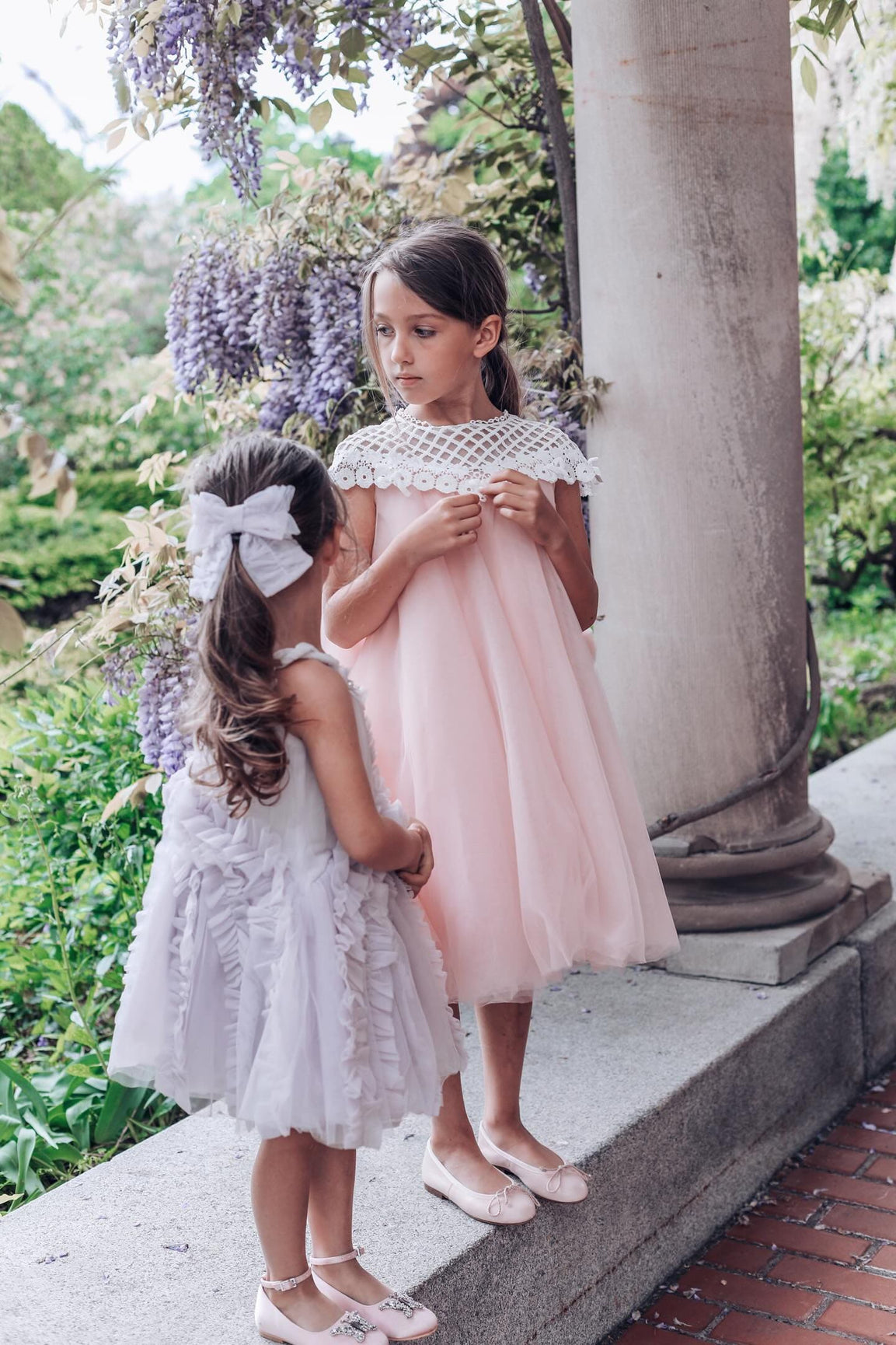 Girl | Ariel Ruffle Tulle Hair Bow | Lavender