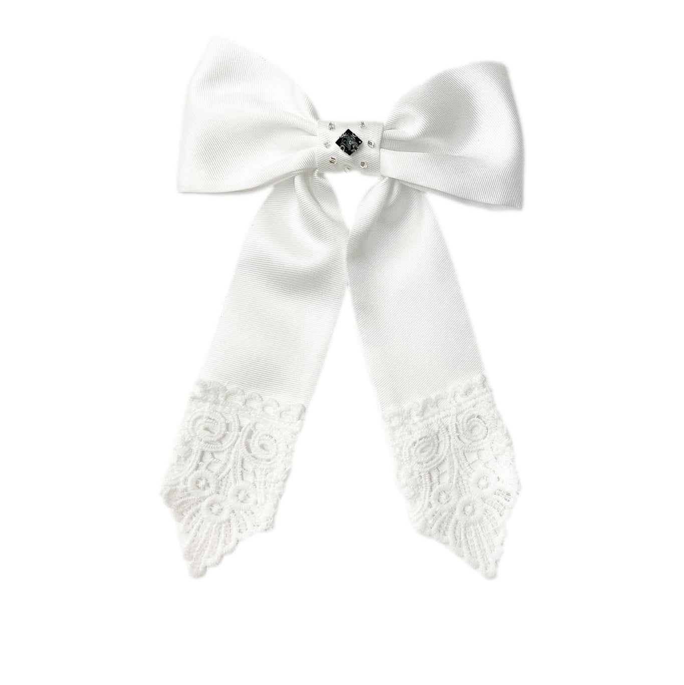 Girl | Audrey Lace Hair Bow | White