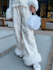 Girl | Ava Flower Wide Leg Pants | Ivory