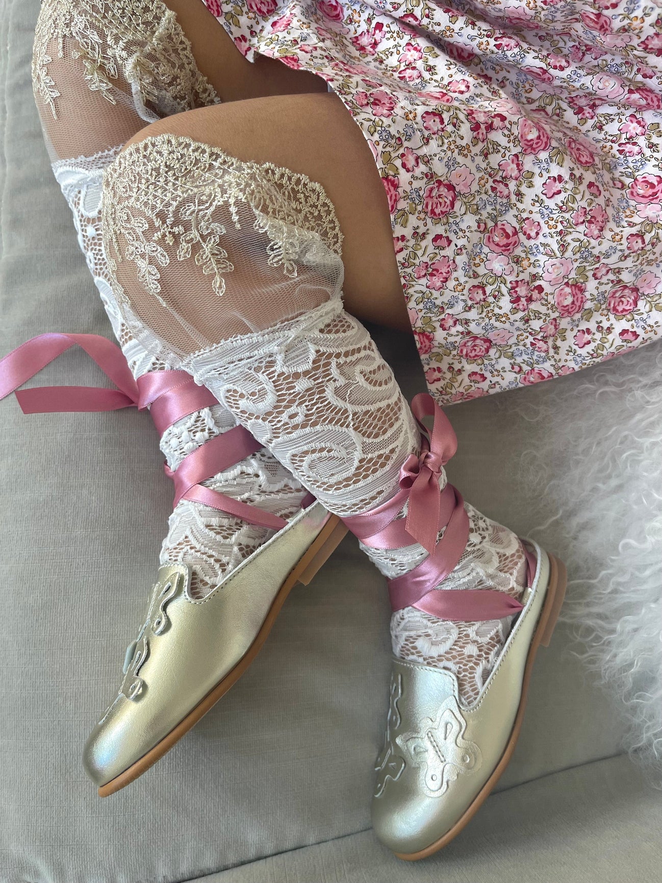 Girl | Butterfly Metallic Loafers | Silver