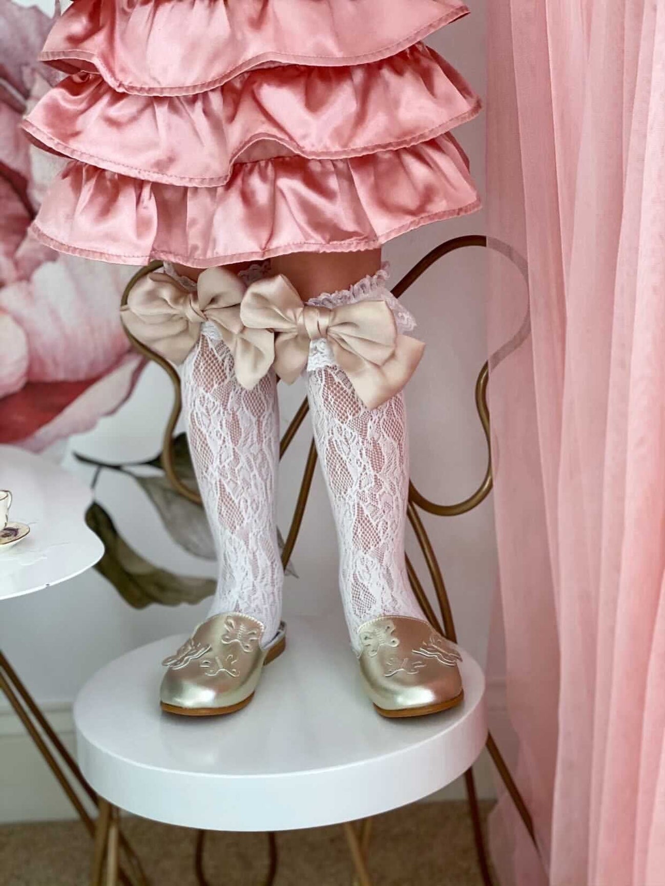 Girl | Butterfly Metallic Loafers | Silver