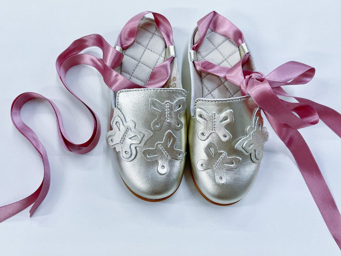 Girl | Butterfly Metallic Loafers | Silver