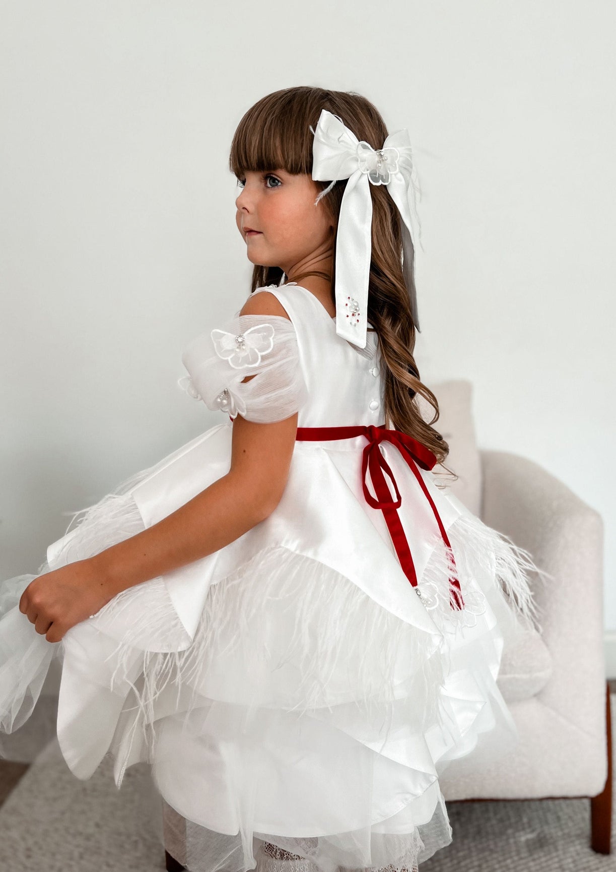 Girl | Constanza Ceremony Hair Bow | White