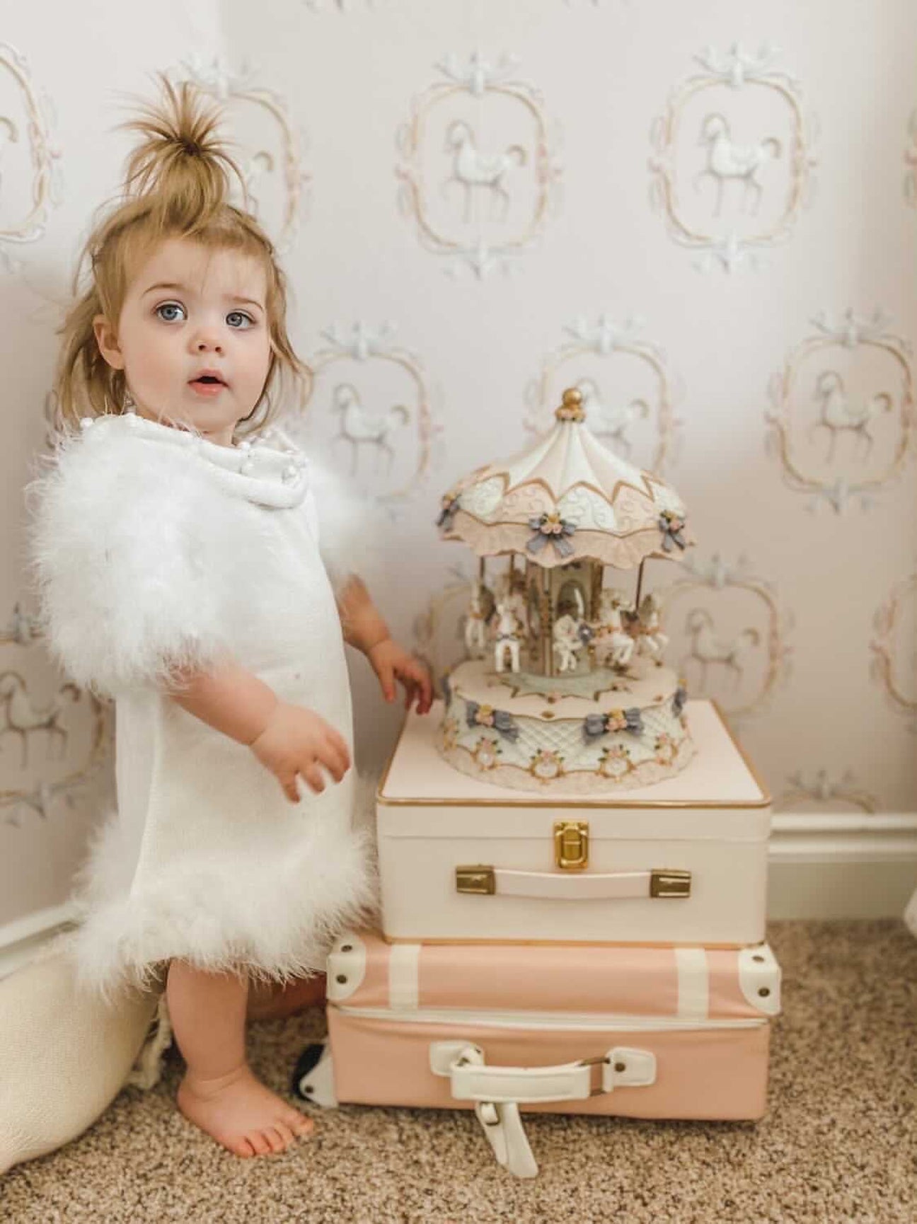 Girl | Ella Knit Feather Dress | White