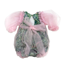 Girl | Eva and Floral Tulle Romper | Pink x Green