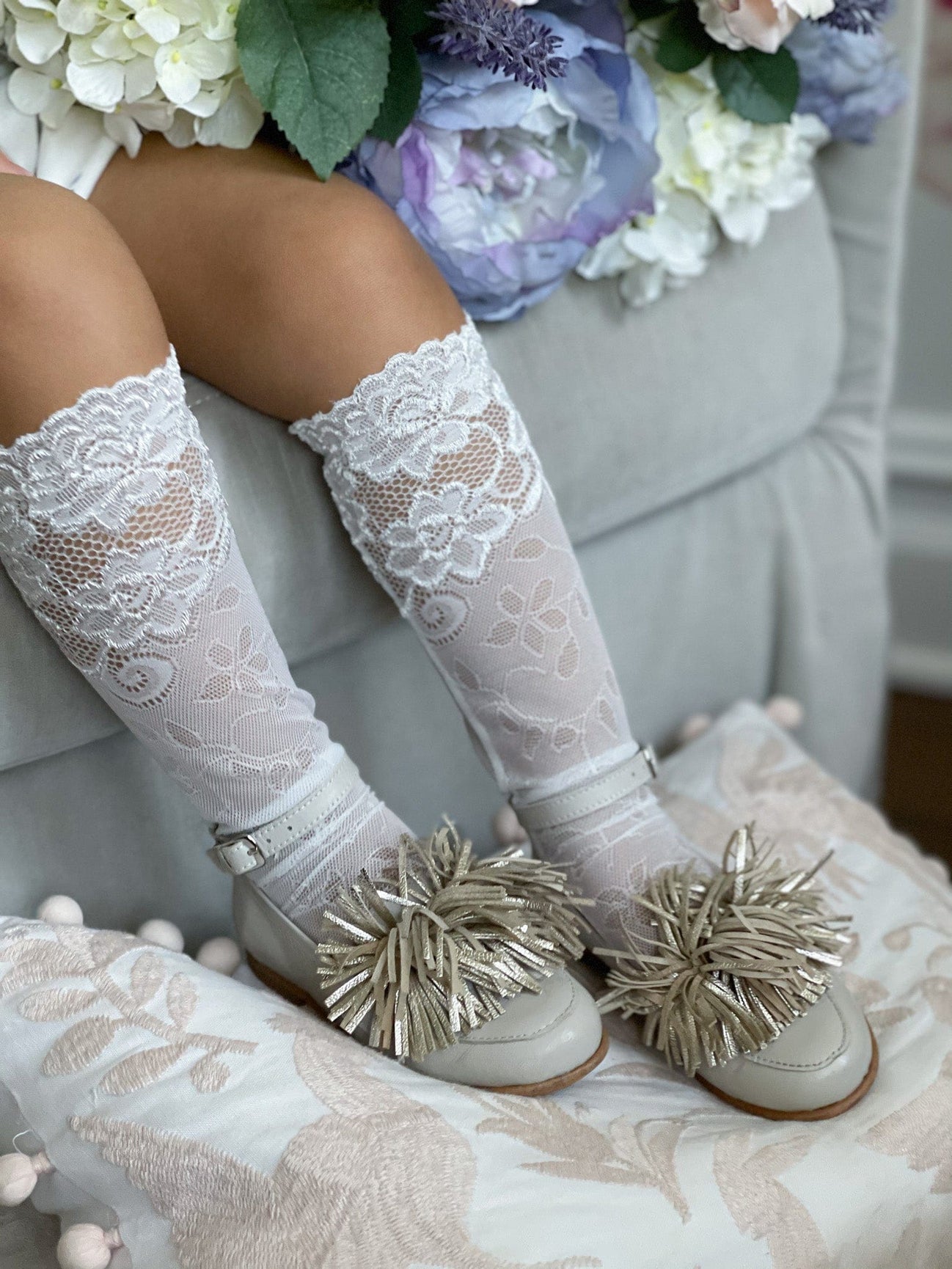 Girl | Flora Lace Socks | White