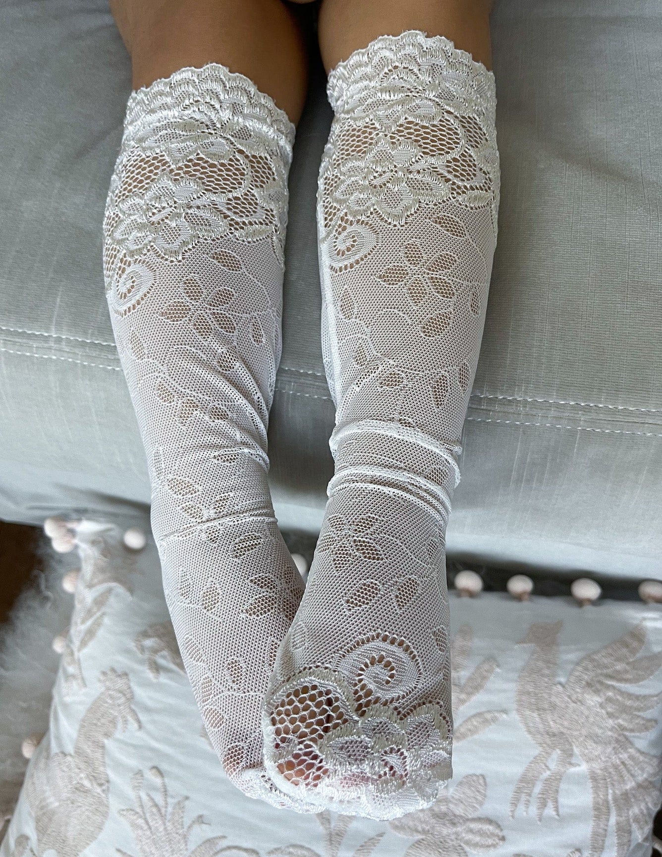 Girl | Flora Lace Socks | White