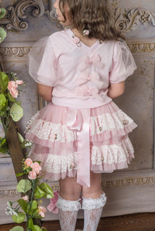 Girl | Harlow Pink Embroidered Top