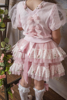 Girl | Harlow Pink Embroidered Top