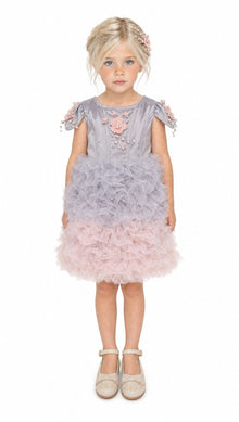 Girl | Mia Grey and Ombré Cupcake Tulle Dress | Gray x Pink