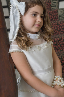 Girl | Pearl Ceremony Hair Bow | White