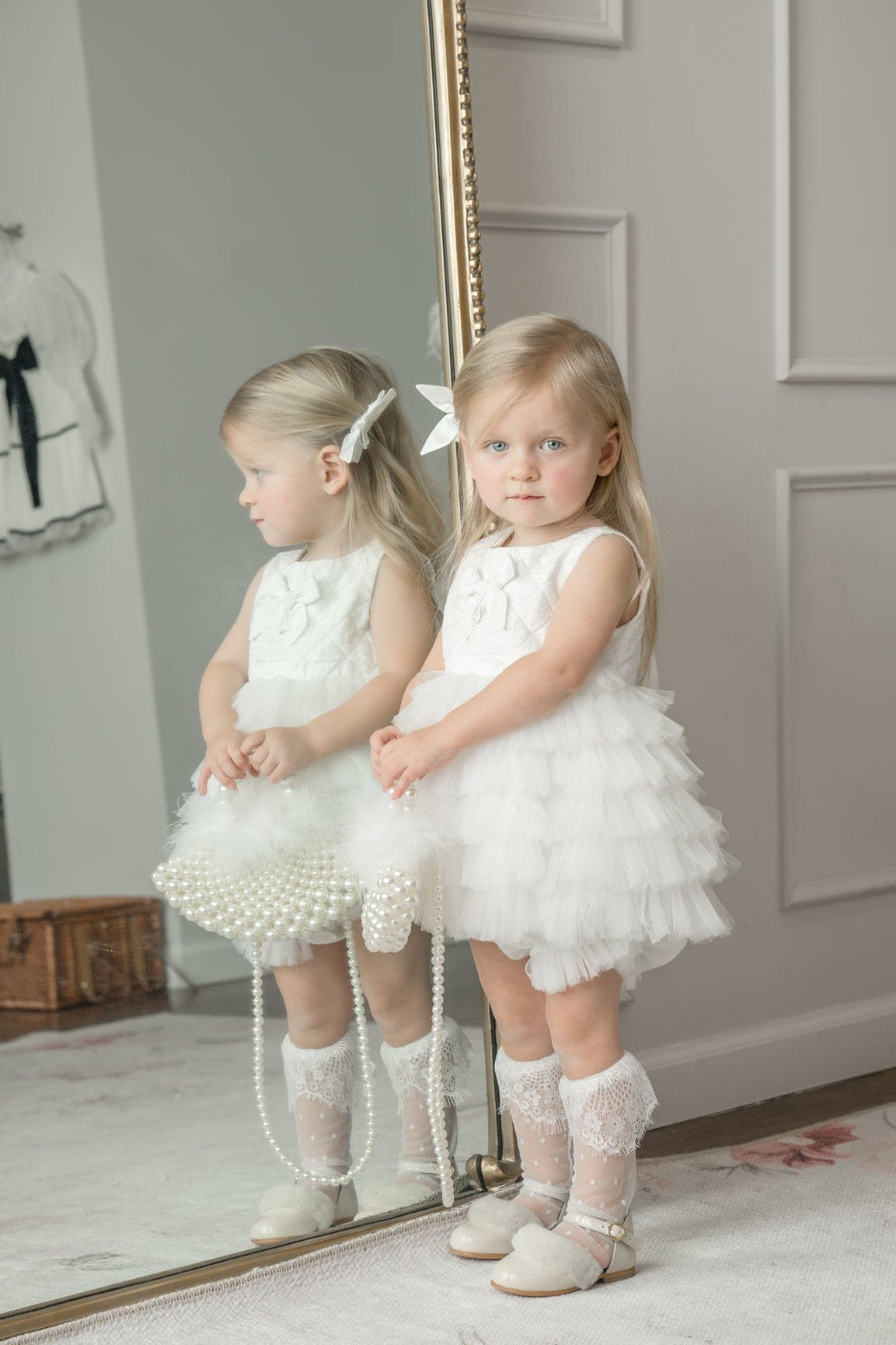 Girl | Poppy Quilted Romper | White