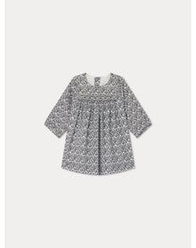 Girls | Felicie Smocked Dress | 6M-18M | Navy