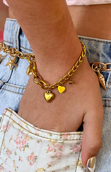 Heart Chain Bracelet | Gold