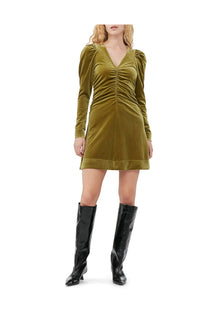 Green Velvet Jersey Mini Dress | Avocado