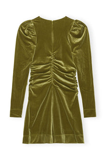 Green Velvet Jersey Mini Dress | Avocado