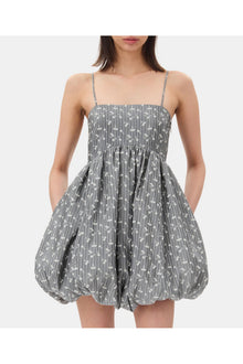 Grey Jacquard Strap Mini Dress | Smoked Pearl