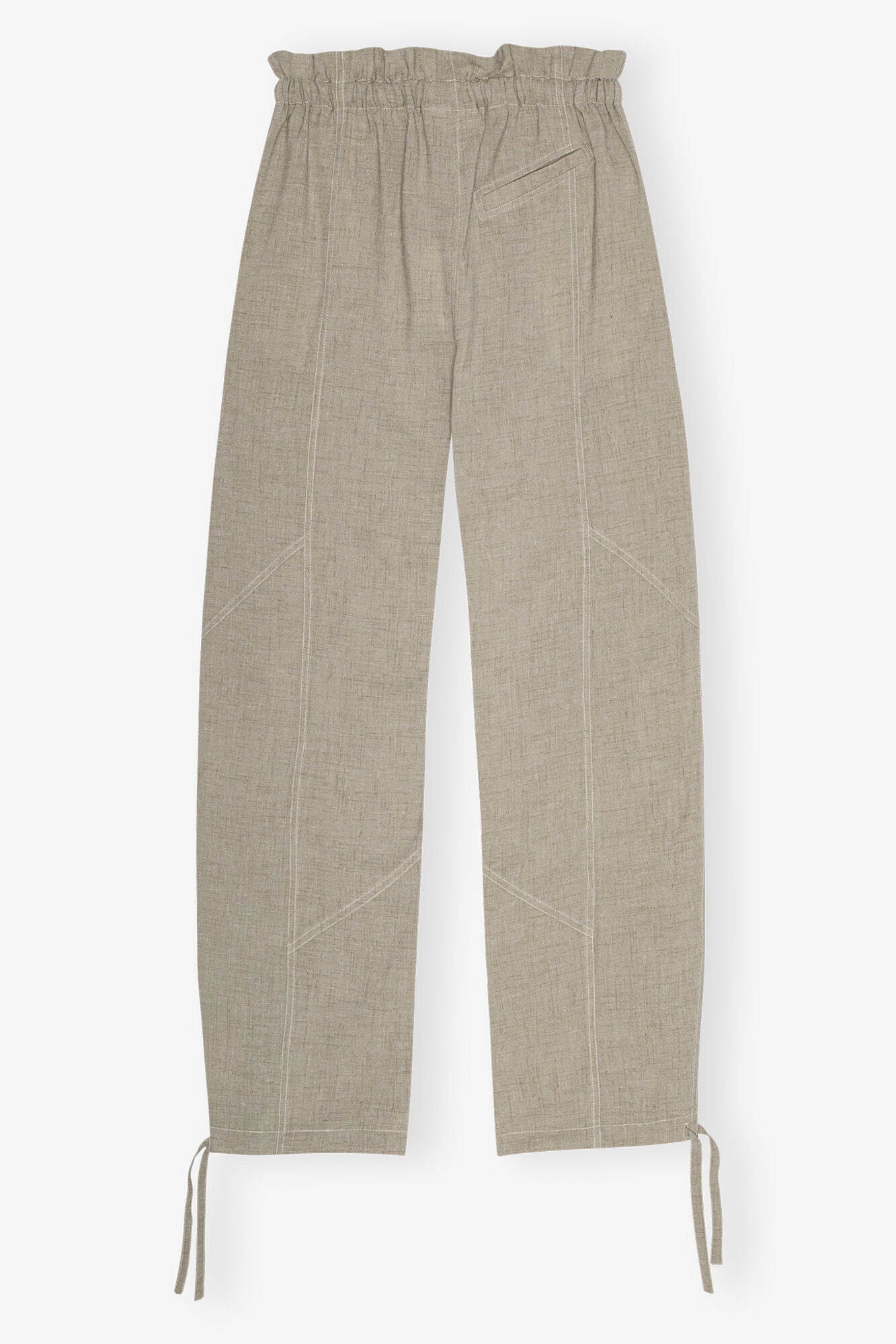 Grey Light Melange Suiting Elasticated Waist Trousers | Alfalfa