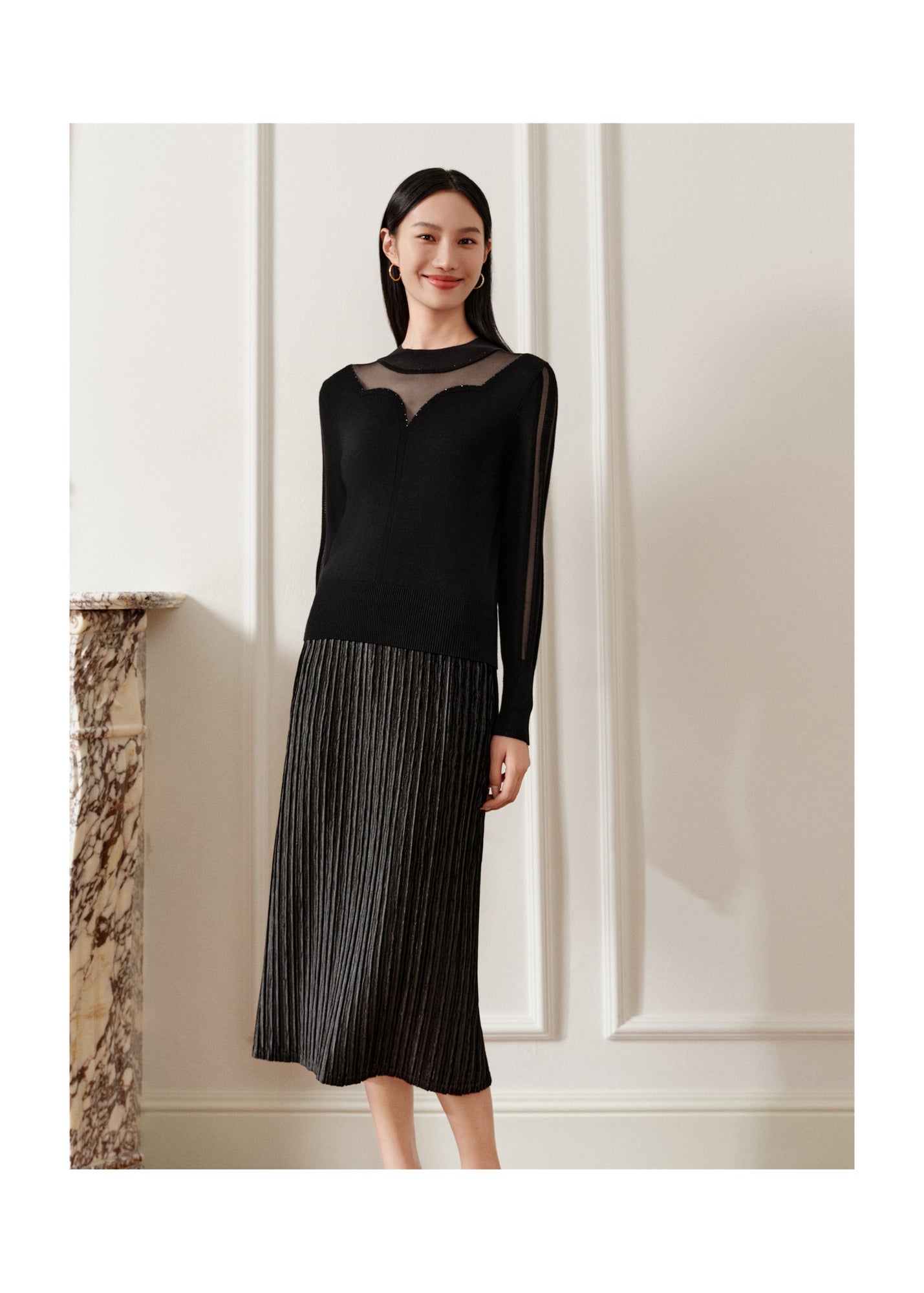 H-Shaped Pencil Skirt | Black