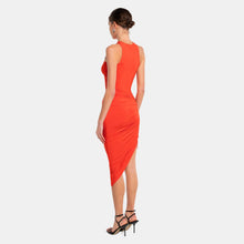 OW Collection Halterneck Ruched Dress | OW Red