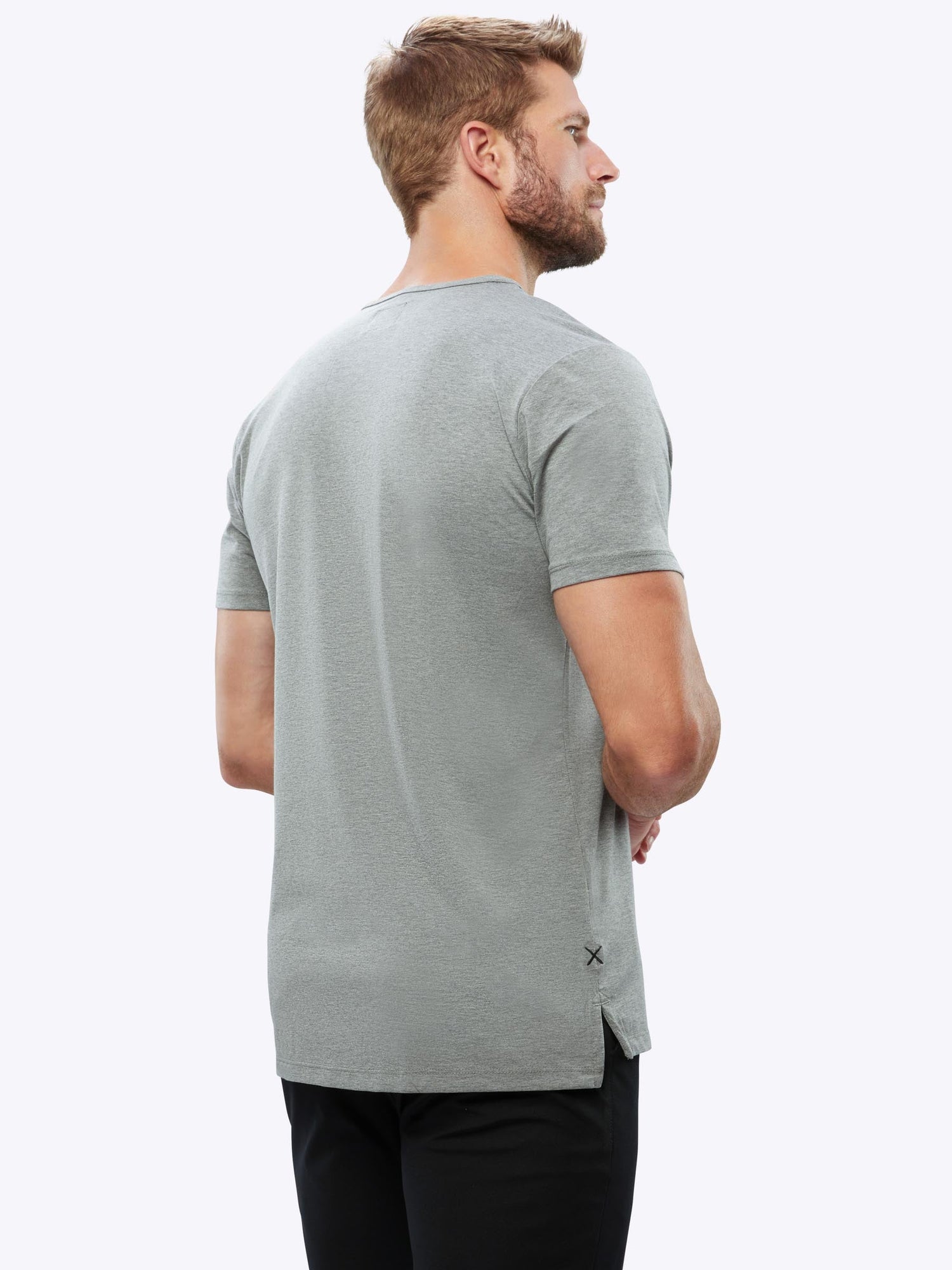 Mens | AO Split-Hem Tee - Signature-fit PYCA Pro | Heather Grey