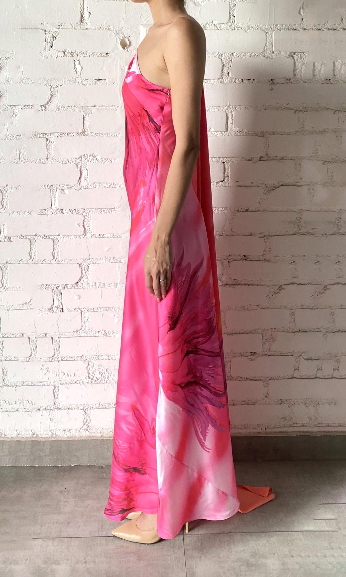 Womens | Abira Poly Satin Lycra Long Dress | Multicolor