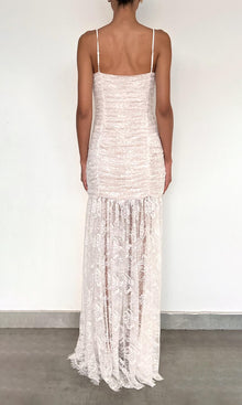 Womens | Adra Nylon Flower Long Dress | White