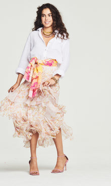 Womens | Aira Viscose Georgette Long Skirt | SP23 | Off White