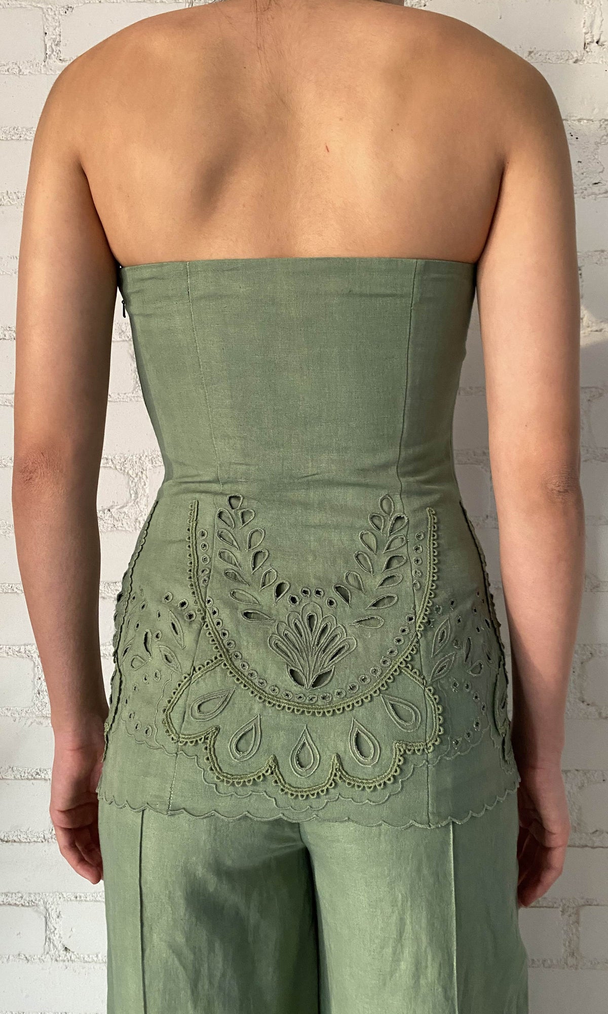 Womens | Alya Cotton Linen Top | Green