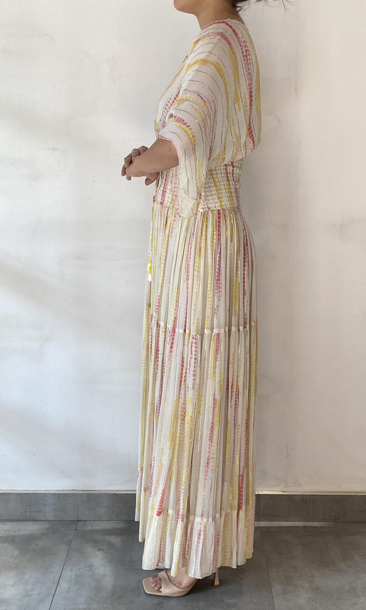 Womens | Ann Viscose Georgette Kaftan | White Multi