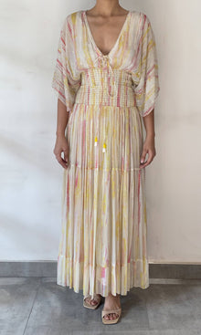 Womens | Ann Viscose Georgette Kaftan | White Multi