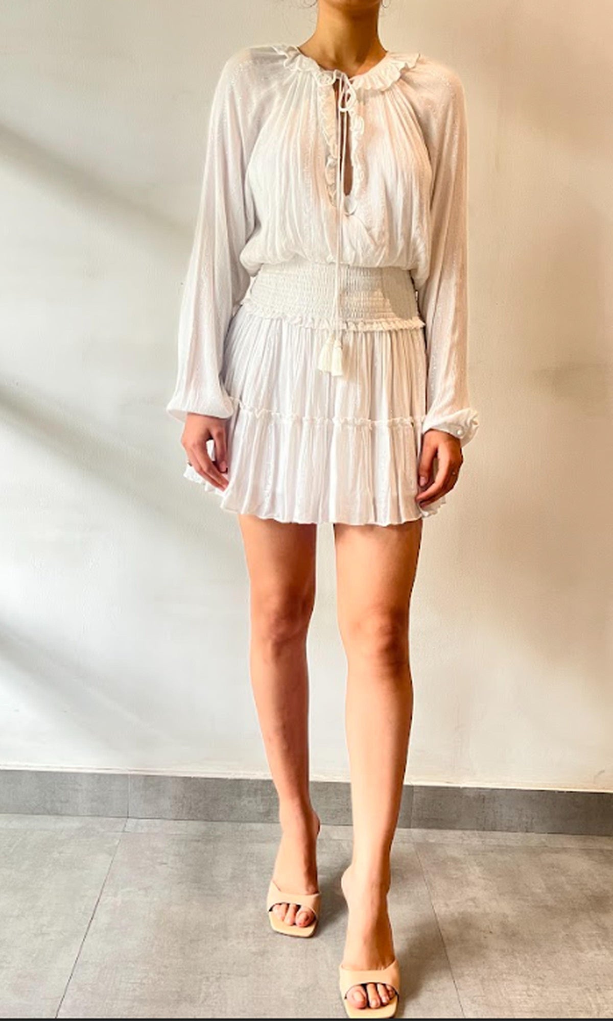 Womens | Asia Cotton Short Dress | White