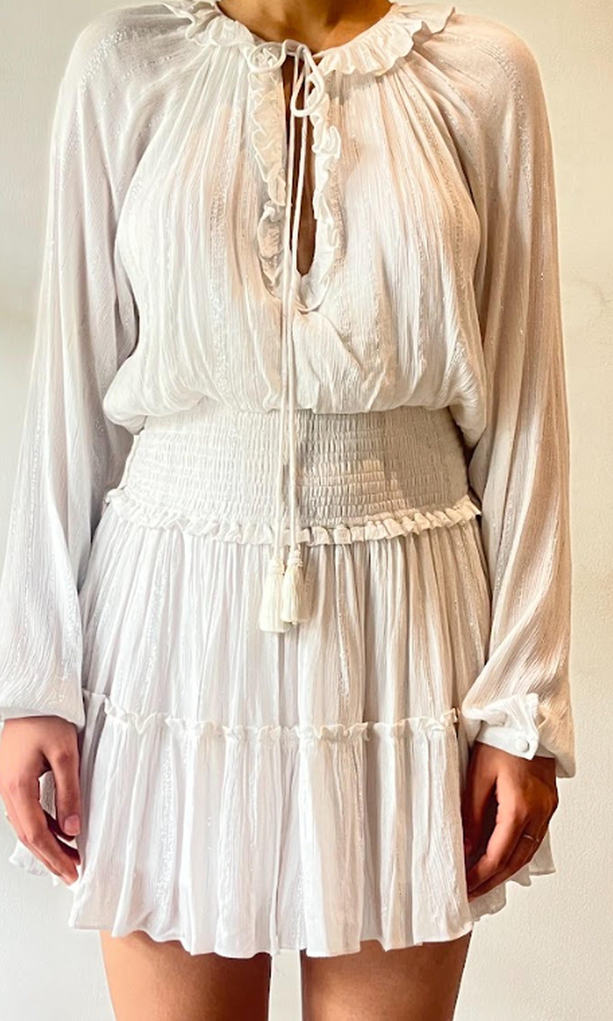 Womens | Asia Cotton Short Dress | White