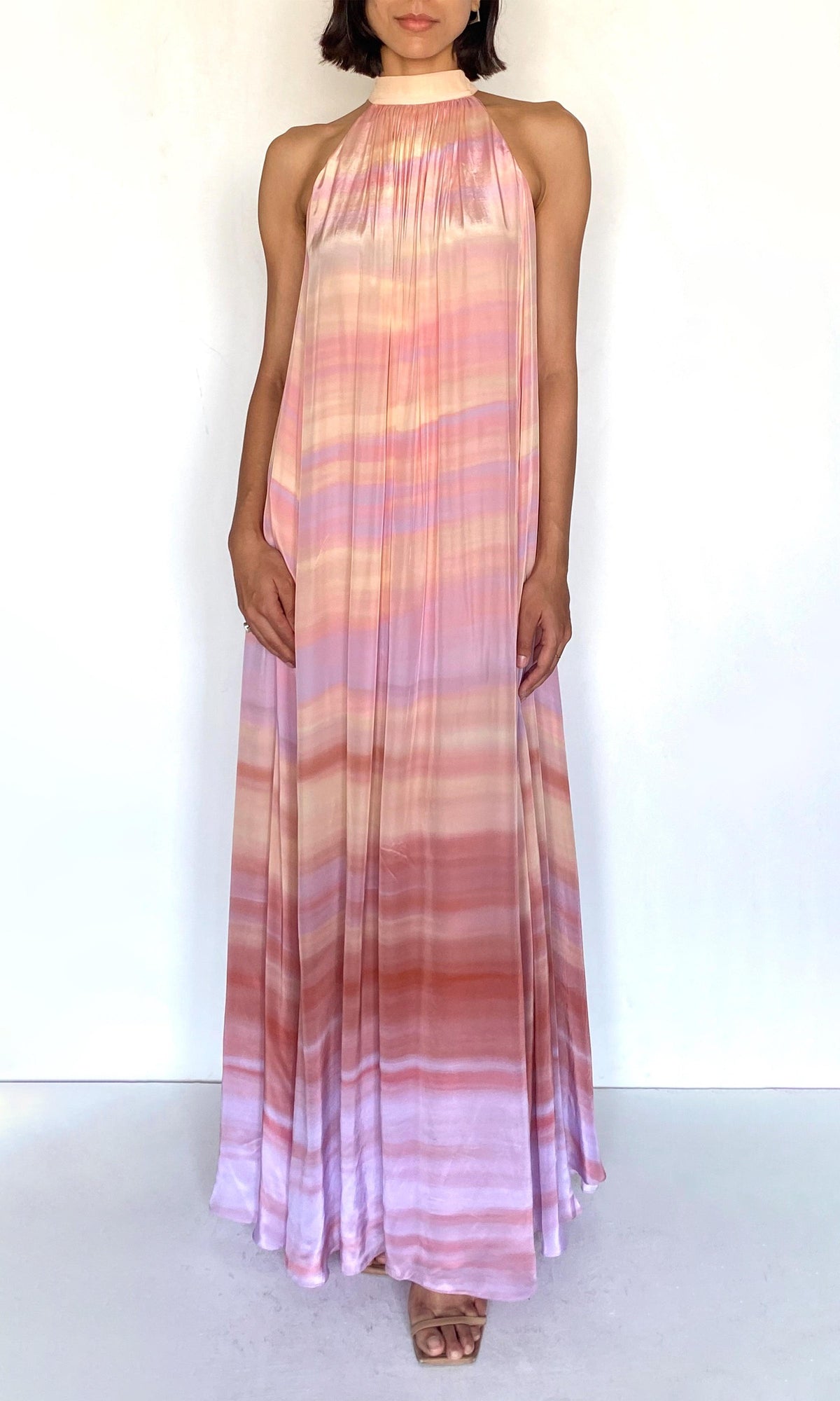 Hemant And Nandita | Asma Viscose Natural Crepe Back Ties Maxi Dress | Multi