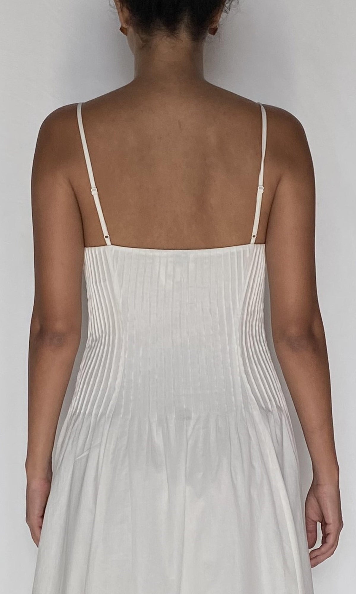 Hemant And Nandita | Ayra Cotton Ankle Lenght Pintuck Maxi Dress | Ivory