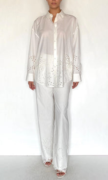 Hemant And Nandita | Bagh Cotton Over Sized Shirt | White