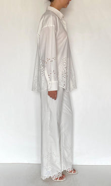 Hemant And Nandita | Bagh Cotton Over Sized Shirt | White
