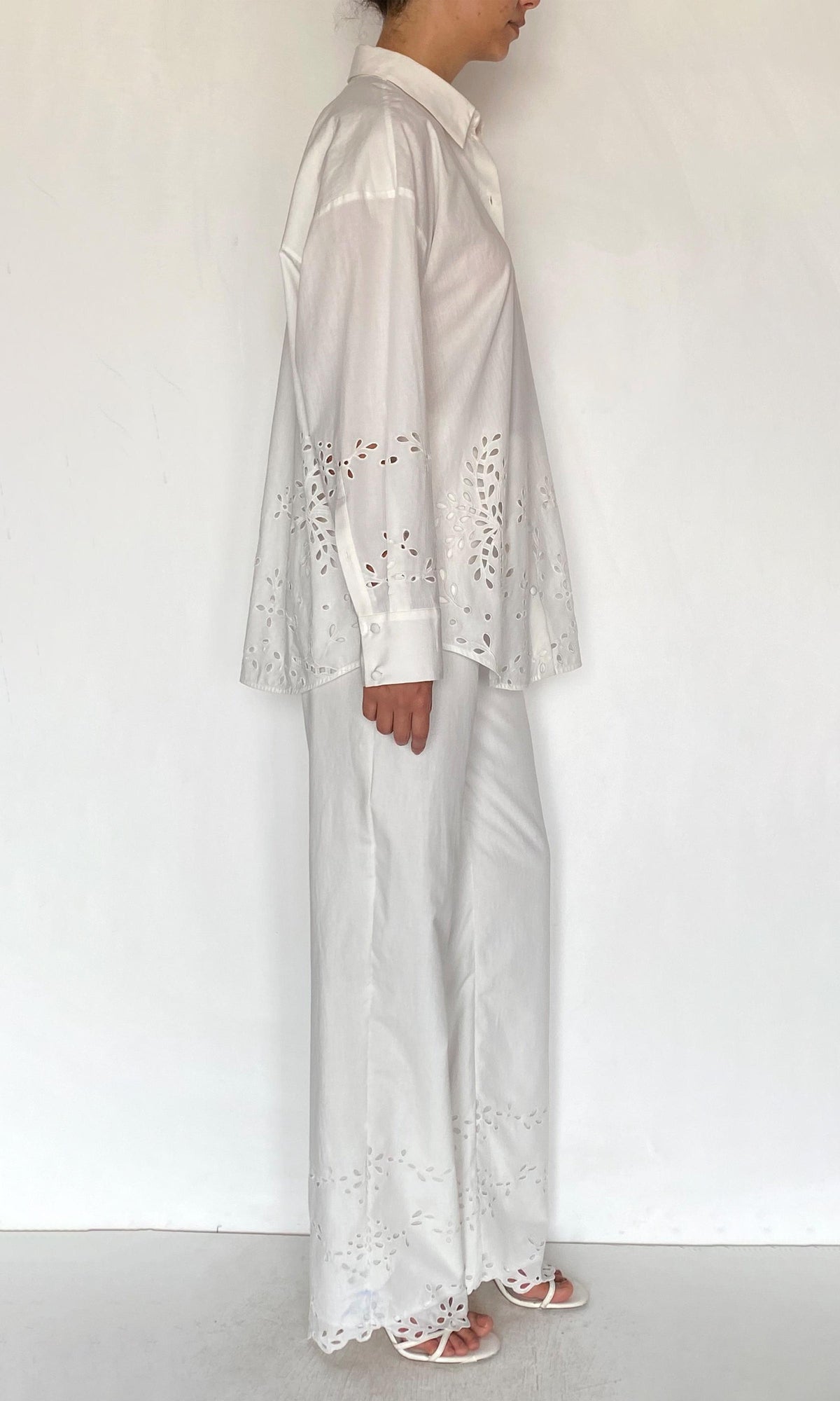 Hemant And Nandita | Bagh Cotton Over Sized Shirt | White