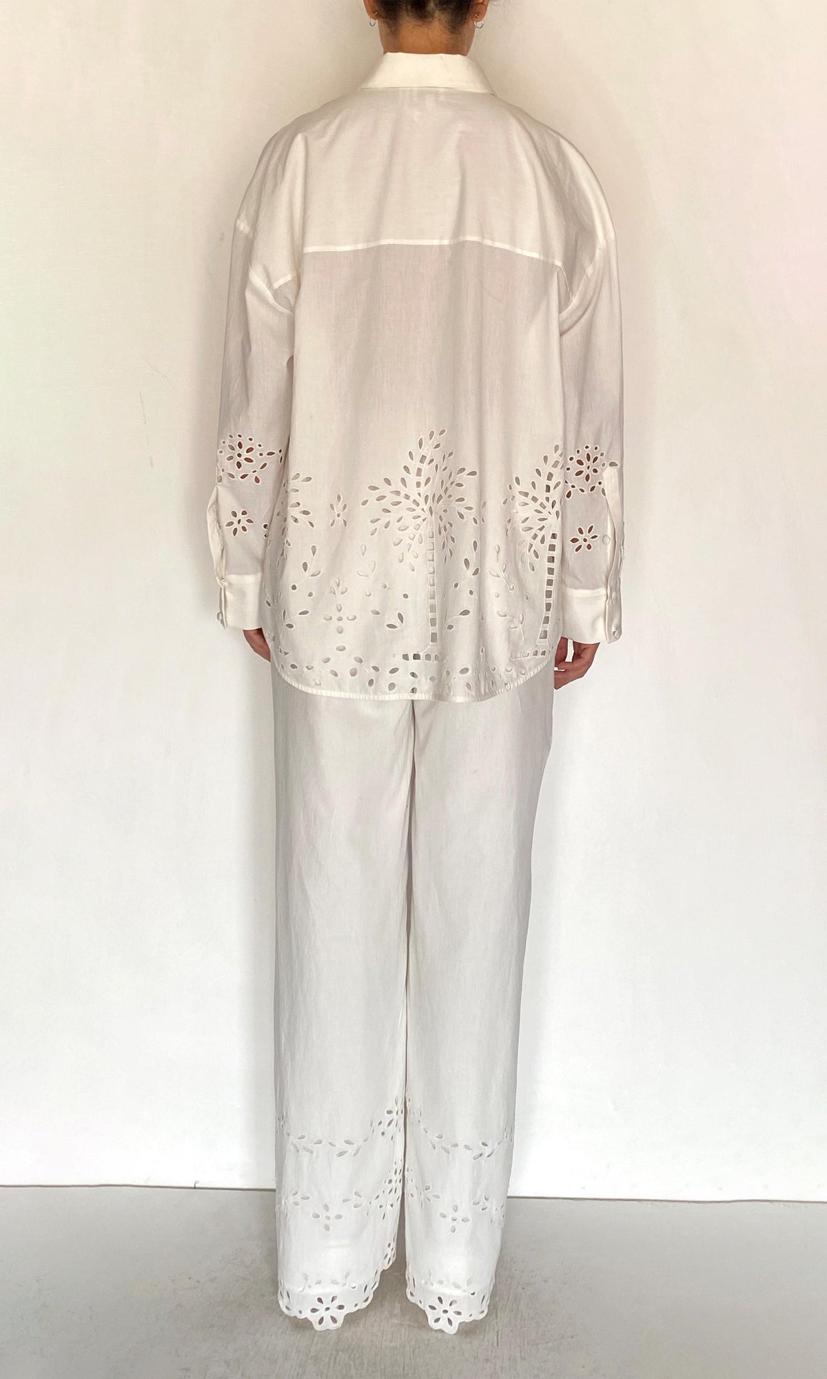 Hemant And Nandita | Bagh Cotton Over Sized Shirt | White