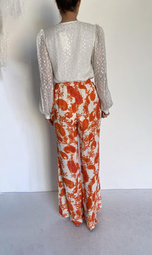 Hemant And Nandita | Bela Moss Crepe Pants | Orange