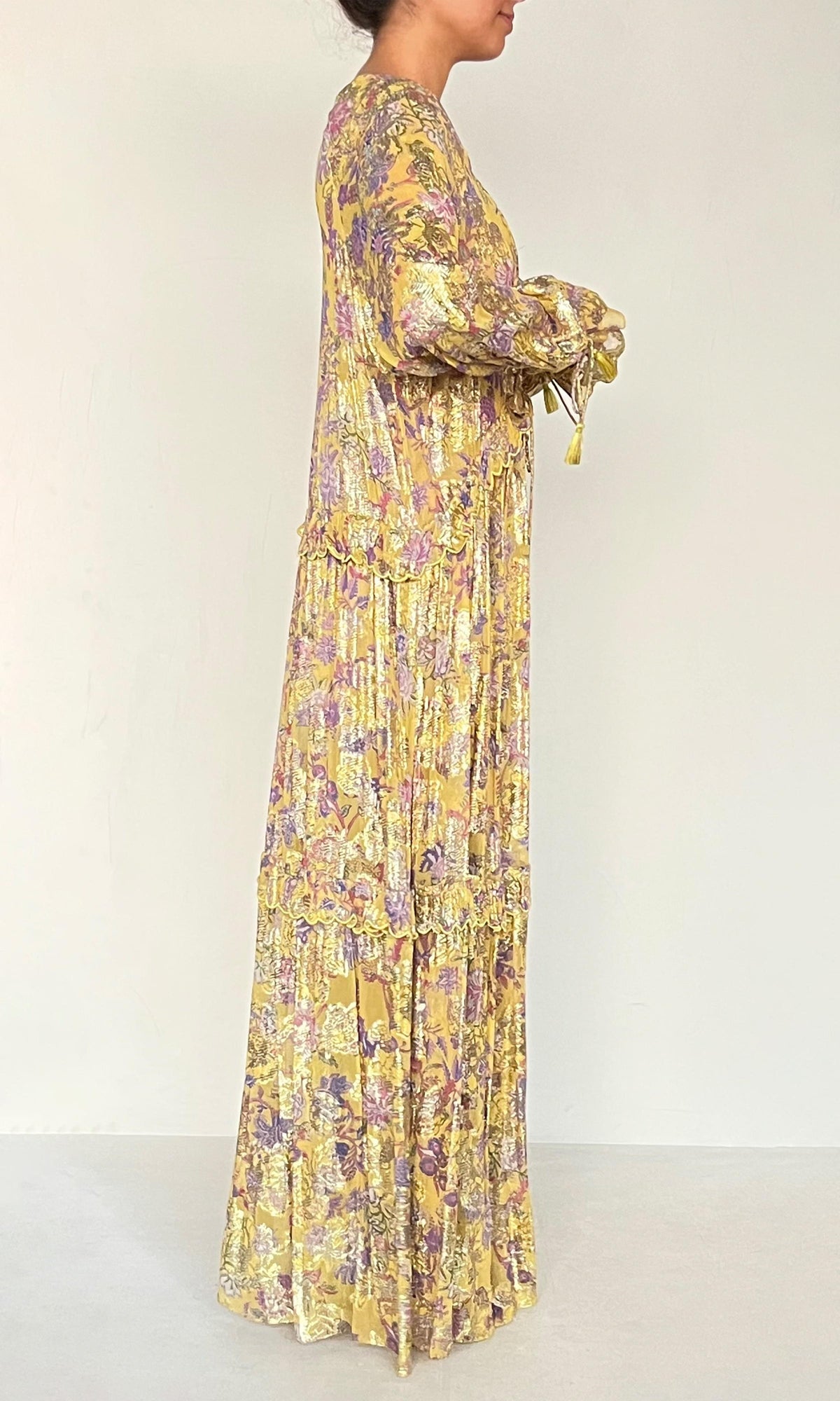 Womens | Dhea Viscose Kaftan | Yellow Multi