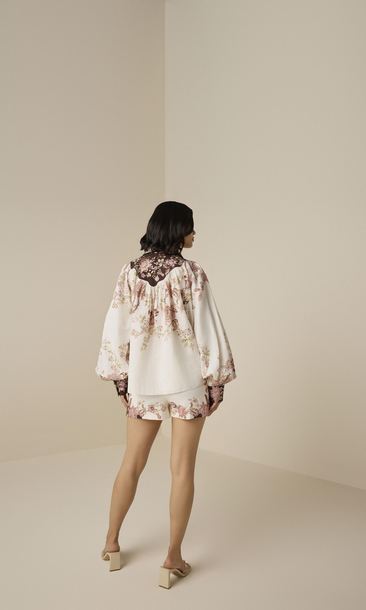 Hemant And Nandita | Diza Linen Cotton Yoke Shirt | White