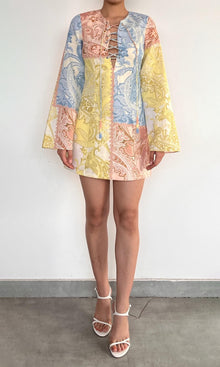 Hemant And Nandita | Fiza Linen Cotton Patch Mini Dress | Multi