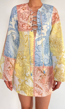 Hemant And Nandita | Fiza Linen Cotton Patch Mini Dress | Multi