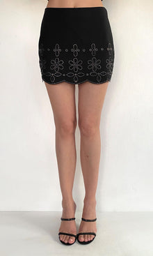 Womens | Hira Cotton Poplin Mini Skirt | Black