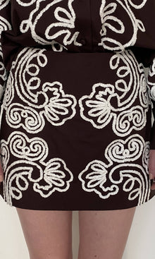 Hemant And Nandita | Ilaya Cotton Poplin Mini Skirt | Brown