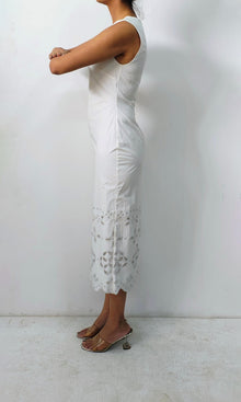 Hemant And Nandita | Inv Cotton Poplin Long Dress | White